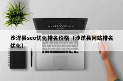 沙洋seo哪家好
